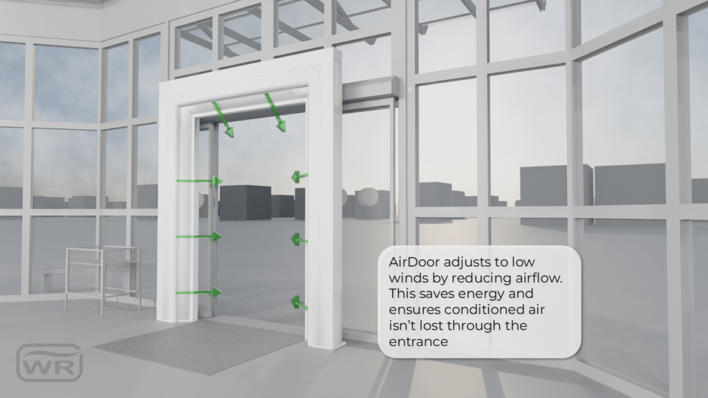 Airdoor adjusting to low winds