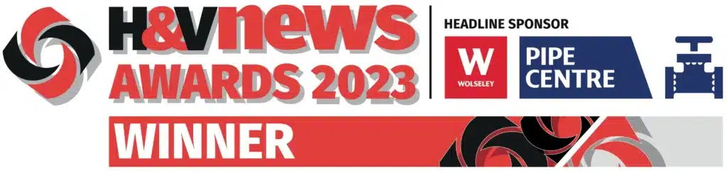 H&V News Awards 2023 winner for Commercial HVAC Product of the Year: Ventilation category and Net Zero Impact Award with AirDoor.